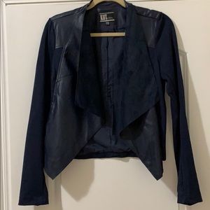 Navy Faux Leather Jacket